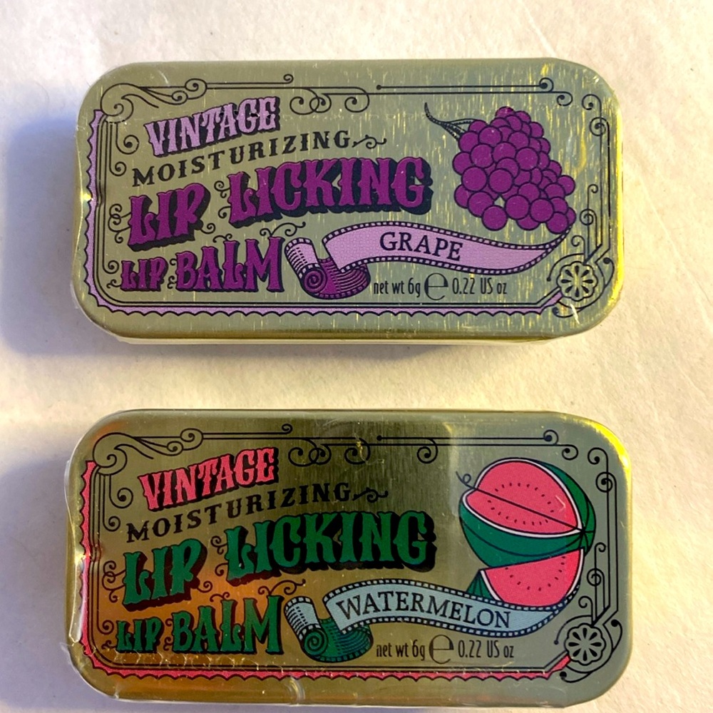2 new/sealed lip balm - grape & watermelon